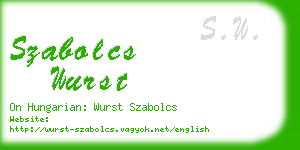 szabolcs wurst business card